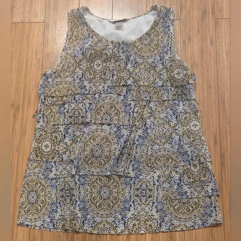 Christopher & Banks Scoop Neck Tiered Top